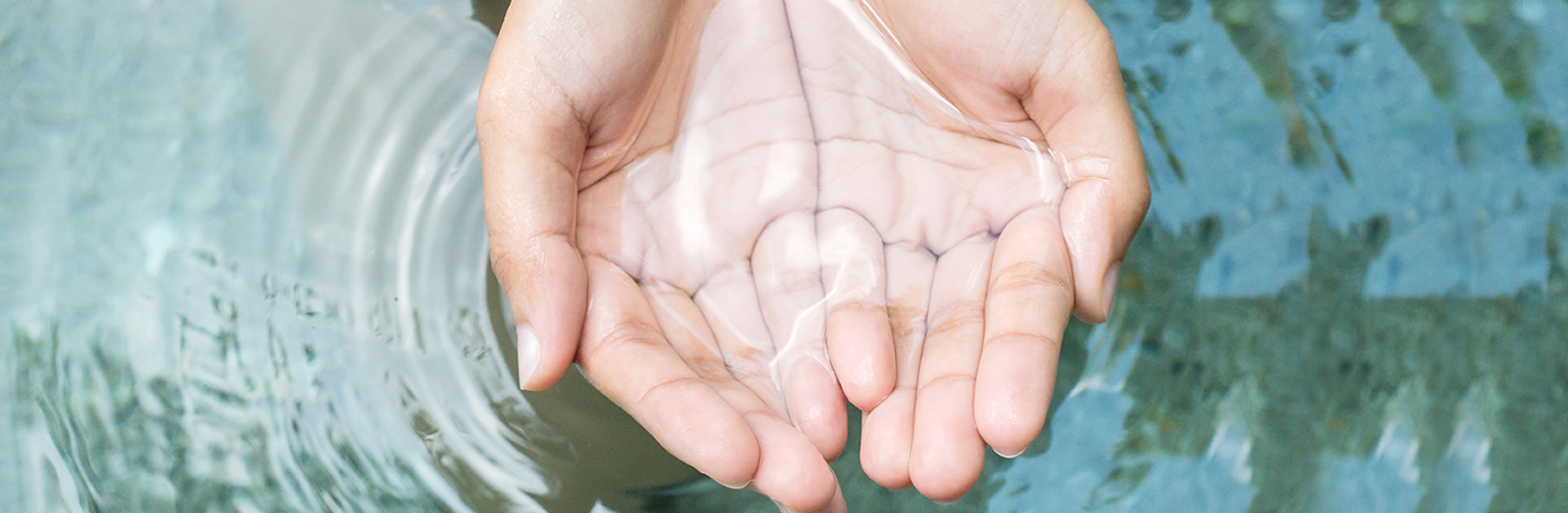 Water in hands